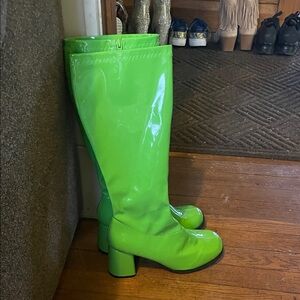 Ellie Neon Green Heeled Boots